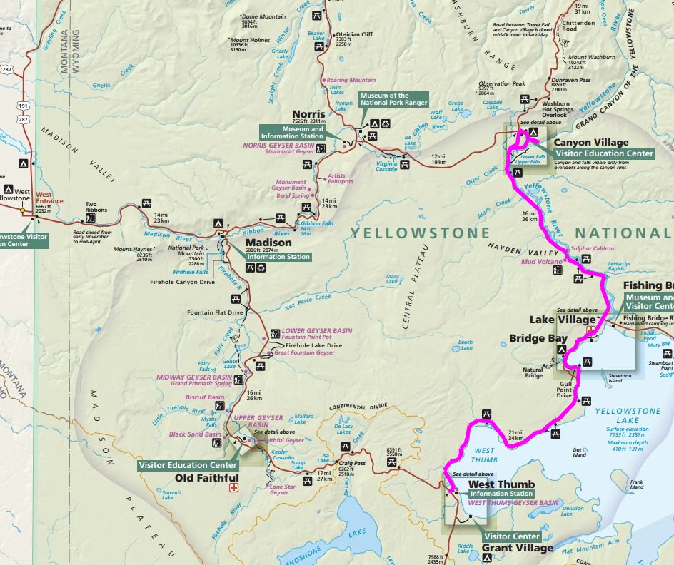 To download official maps in pdf, illustrator, or photoshop file formats, visit the national park service cartography site. GoneByRV Canyon Area of Yellowstone National Park