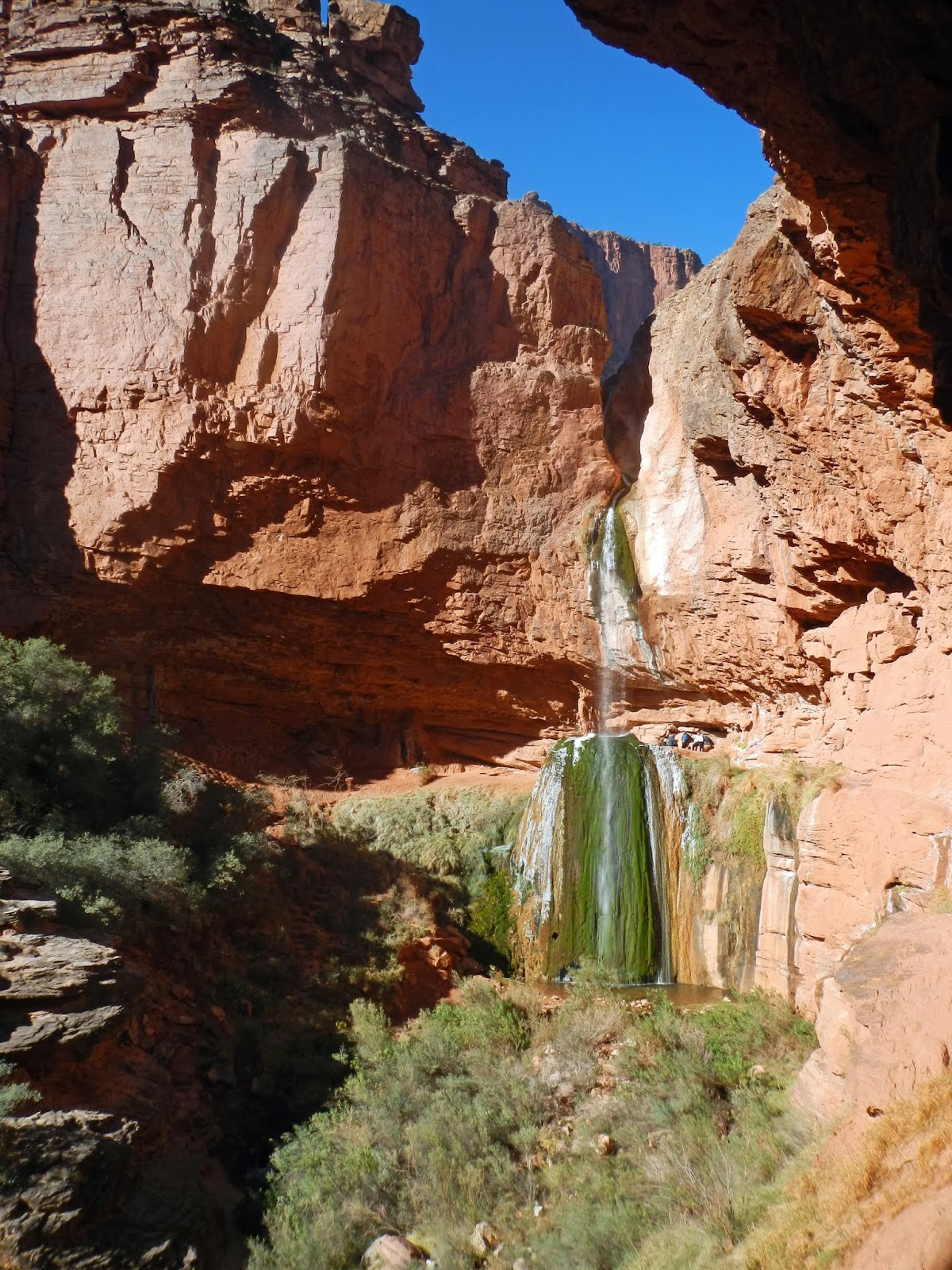 North kaibab trail down to ribbon falls. North Kaibab Trail to Ribbon Falls, Grand Canyon