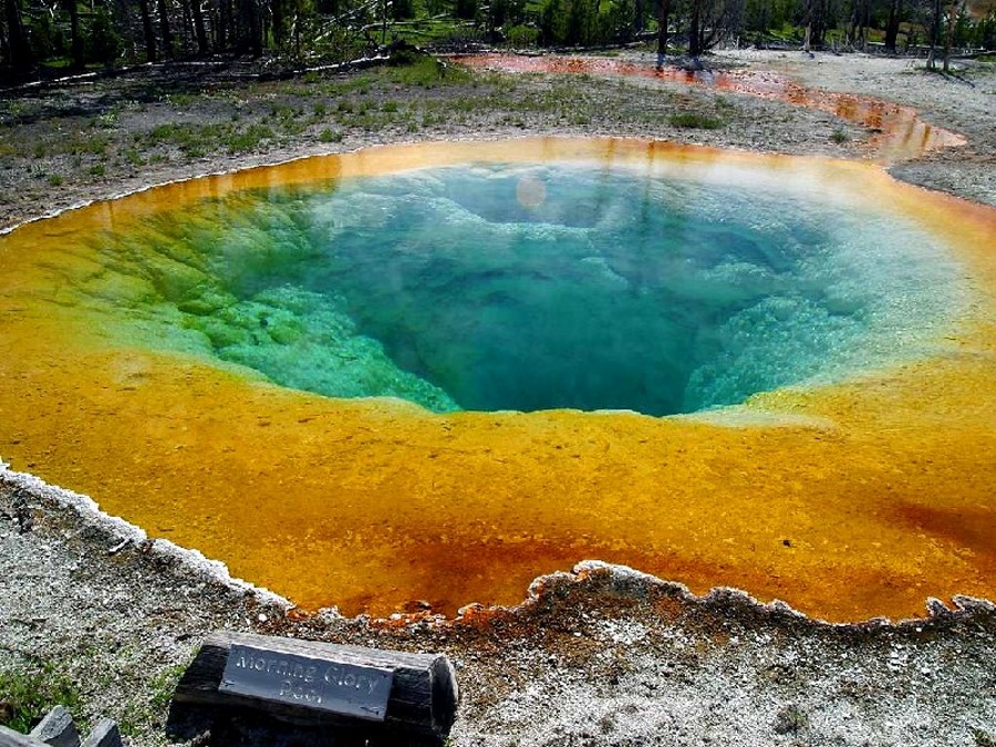 Duncan usher/minden pictures/corbis what caused the change? Morning Glory Pool (Hot Spring), Yellowstone National Park, USA Great
